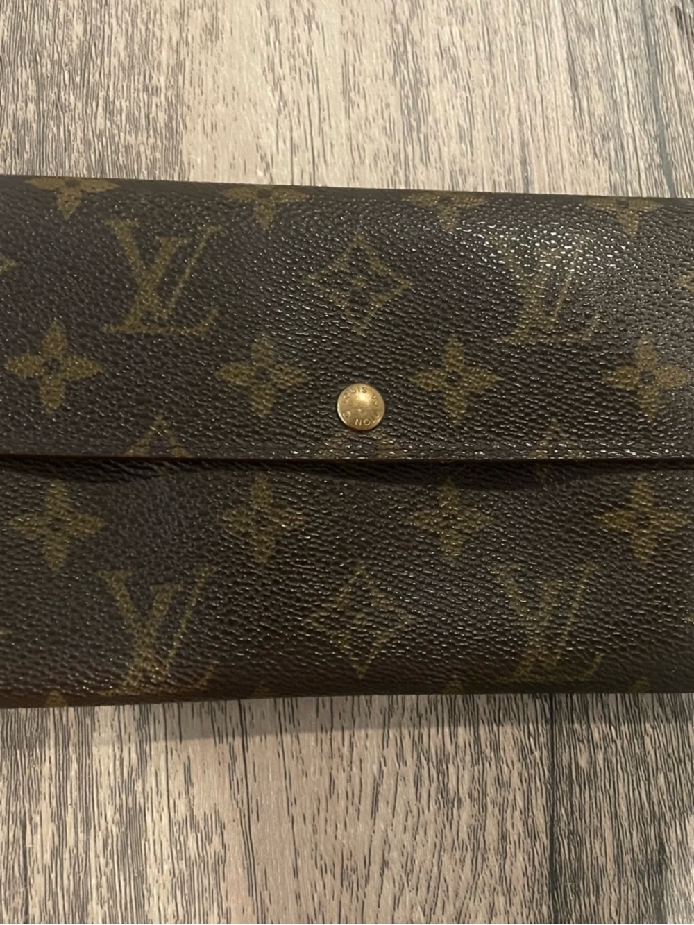 Louis Vuitton Monogram Flap Wallet - Brown with Gold Accent